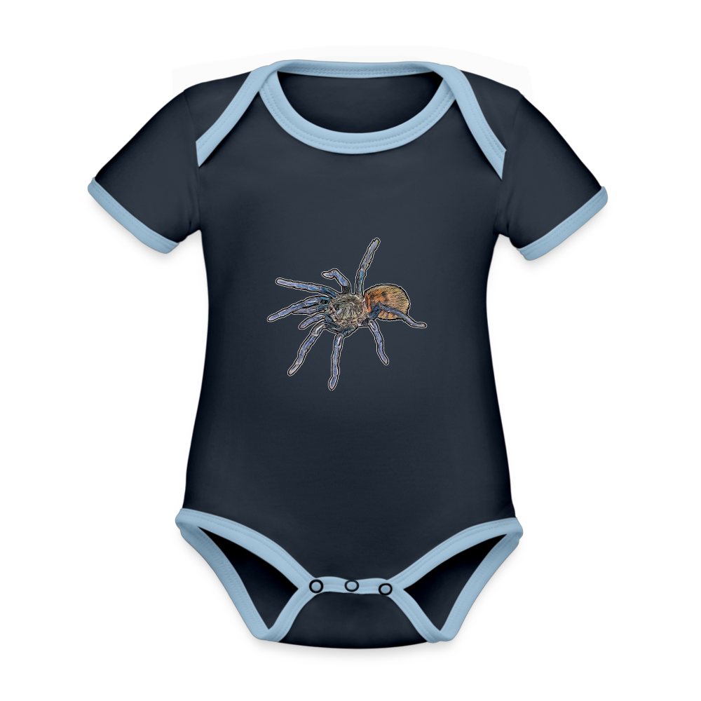 Baby Kontrastbody kurz Chromatopelma cyaneopubescens - Navy/Himmelblau