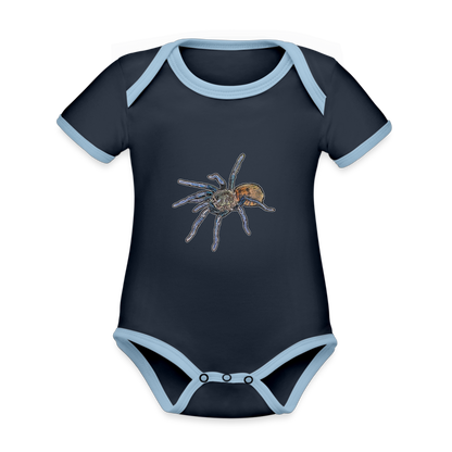 Baby Kontrastbody kurz Chromatopelma cyaneopubescens - Navy/Himmelblau