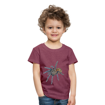 Kinder Basic T-Shirt Chromatopelma cyaneopubescens - Bordeauxrot meliert