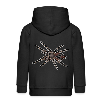 Kinder/ Teenager Zip-Hoodie Acanthoscurria geniculata - Schwarz