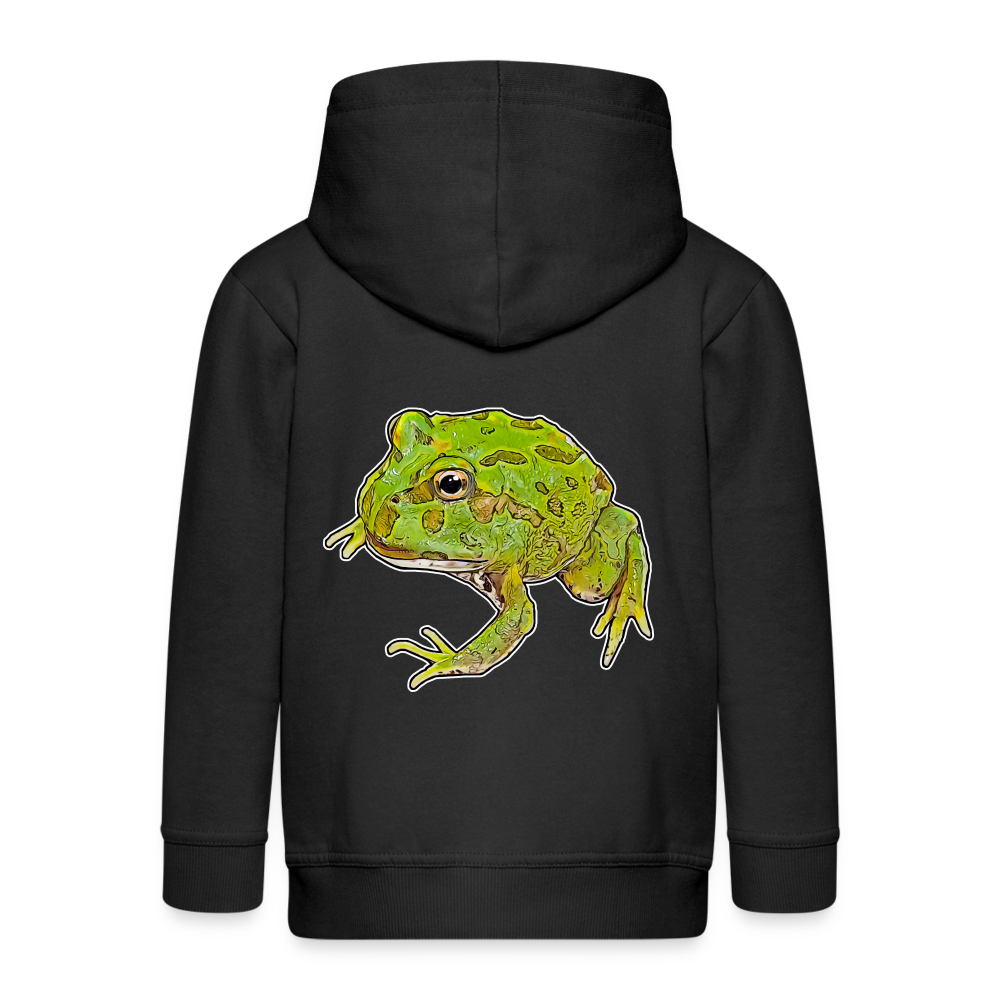 Kinder/ Teenager Zip-Hoodie Ceratophrys cranwelli Peppermint Blue - Schwarz