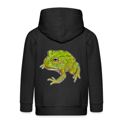Kinder/ Teenager Zip-Hoodie Ceratophrys cranwelli Peppermint Blue - Schwarz