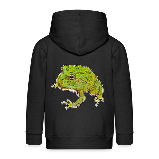 Kinder/ Teenager Zip-Hoodie Ceratophrys cranwelli Peppermint Blue - Schwarz