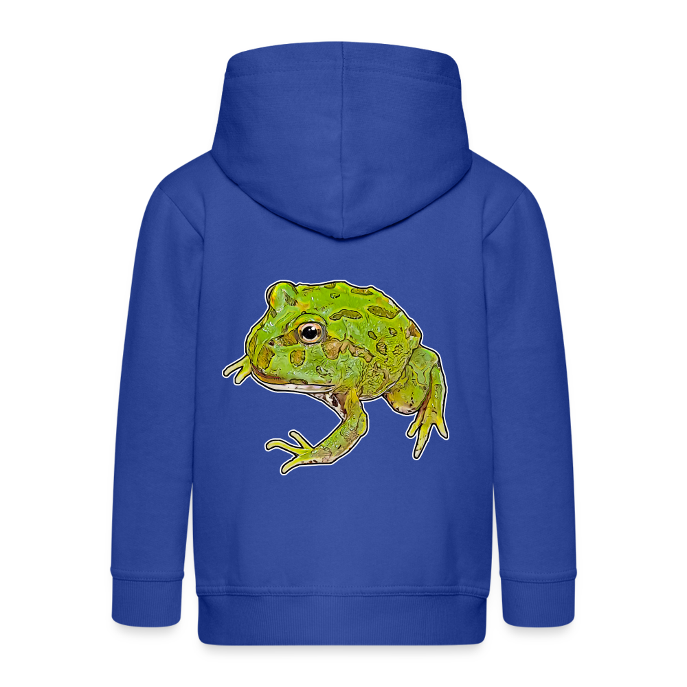 Kinder/ Teenager Zip-Hoodie Ceratophrys cranwelli Peppermint Blue - Royalblau