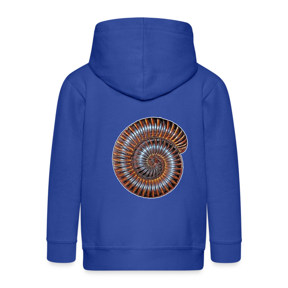 Kinder/ Teenager Zip-Hoodie Archispirostreptus gigas - Royalblau