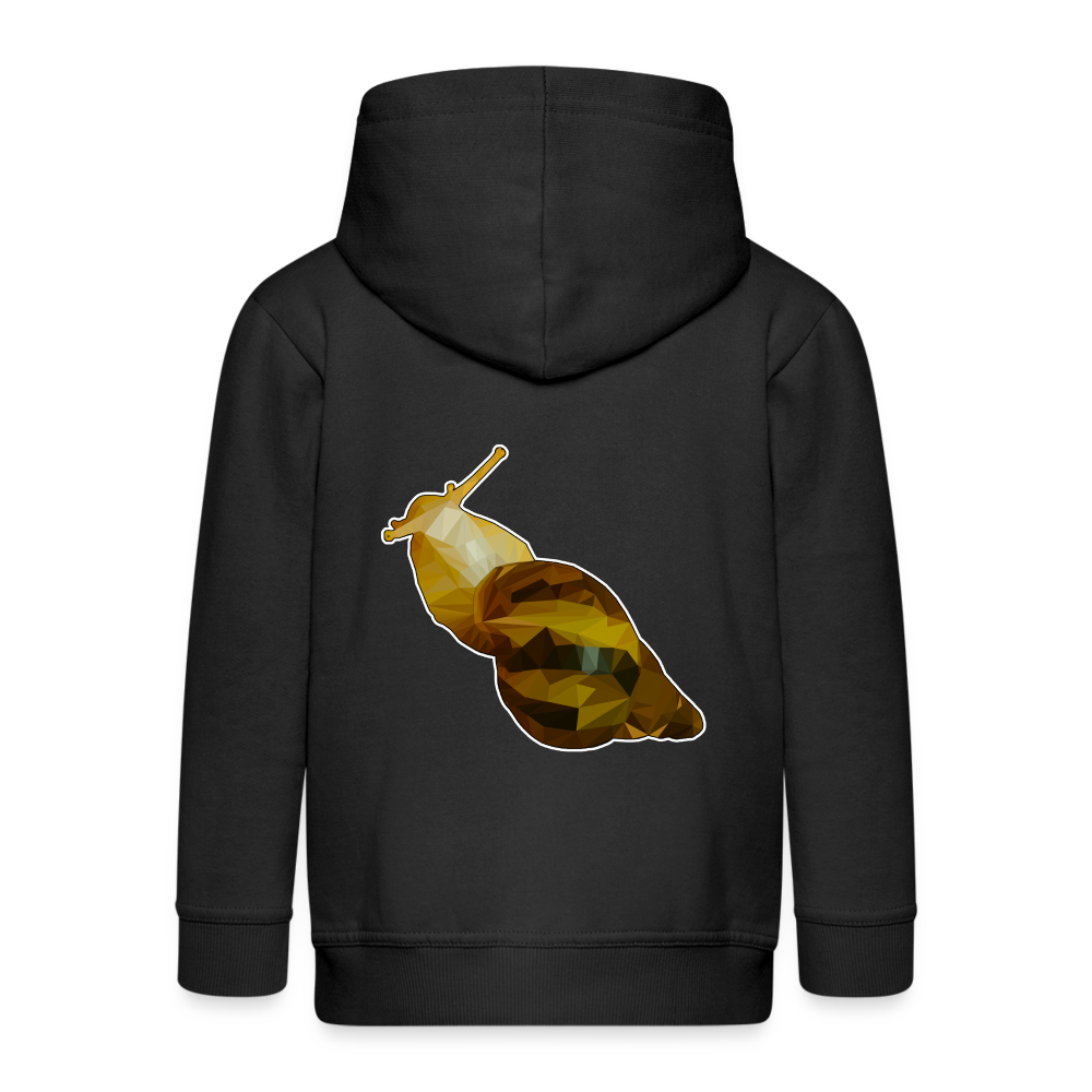 Kinder/ Teenager Zip-Hoodie Achatina reticulata Low Poly - Schwarz