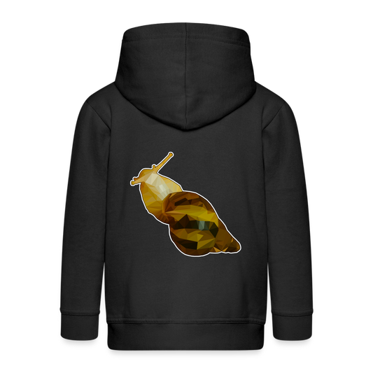 Kinder/ Teenager Zip-Hoodie Achatina reticulata Low Poly - Schwarz