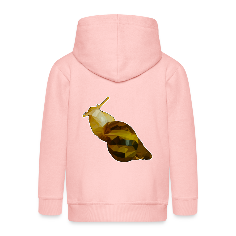 Kinder/ Teenager Zip-Hoodie Achatina reticulata Low Poly - Kristallrosa