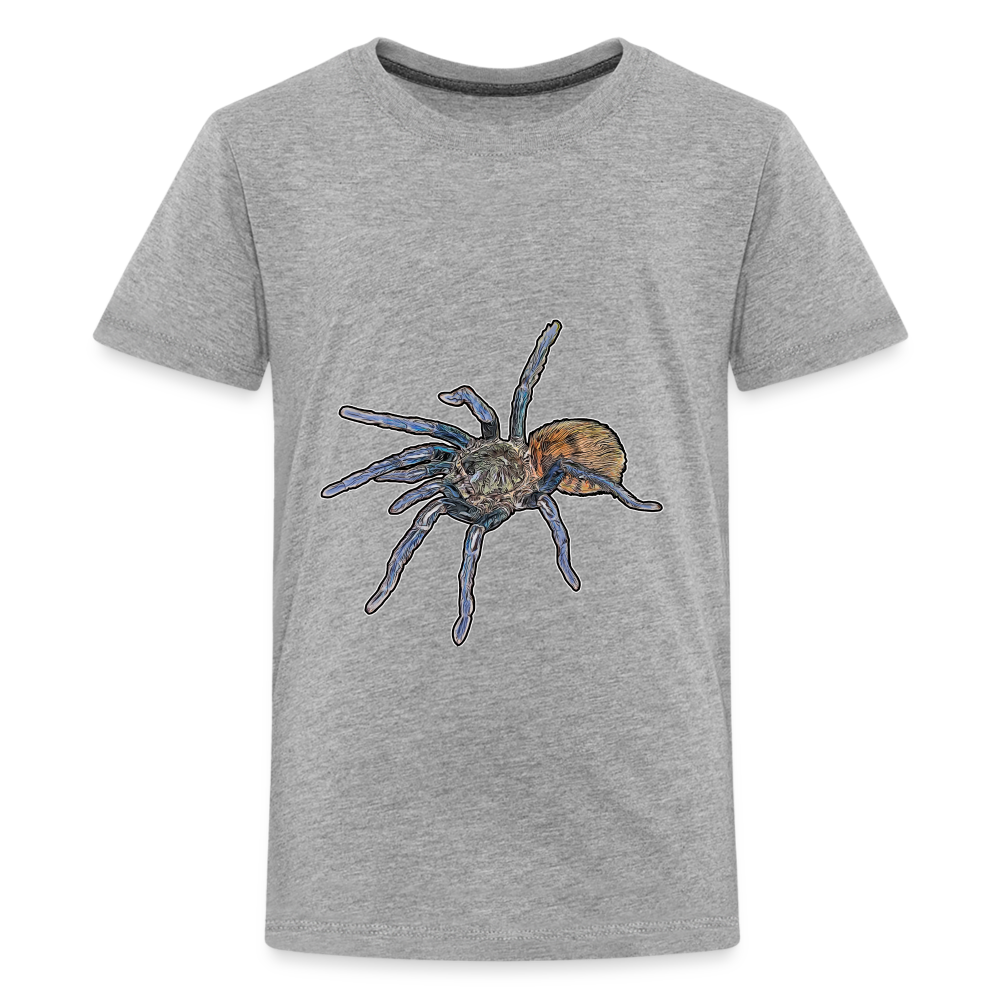Teenager Basic T-Shirt Chromatopelma cyaneopubescens - Grau meliert