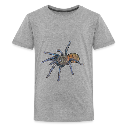 Teenager Basic T-Shirt Chromatopelma cyaneopubescens - Grau meliert