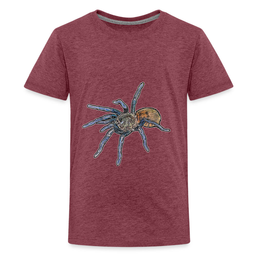 Teenager Basic T-Shirt Chromatopelma cyaneopubescens - Bordeauxrot meliert