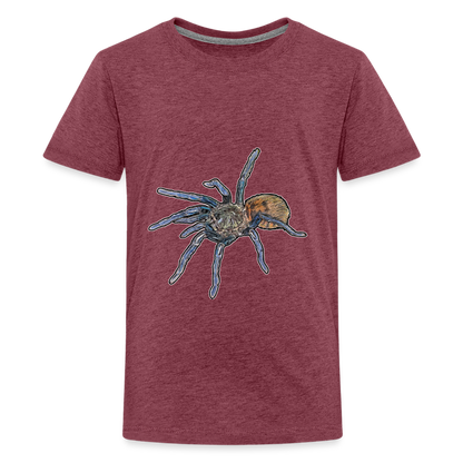 Teenager Basic T-Shirt Chromatopelma cyaneopubescens - Bordeauxrot meliert