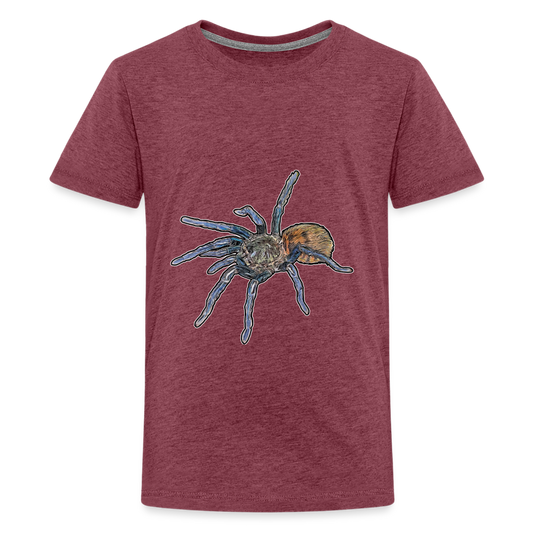 Teenager Basic T-Shirt Chromatopelma cyaneopubescens - Bordeauxrot meliert