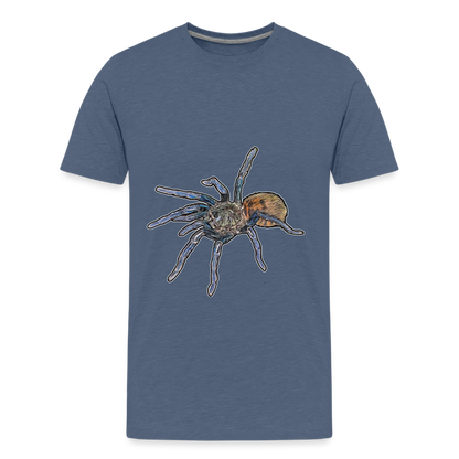 Teenager Basic T-Shirt Chromatopelma cyaneopubescens - Blau meliert