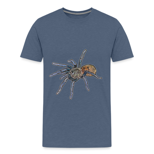 Teenager Basic T-Shirt Chromatopelma cyaneopubescens - Blau meliert