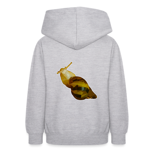 Teenager Hoodie Achatina reticulata Low Poly - Hellgrau meliert