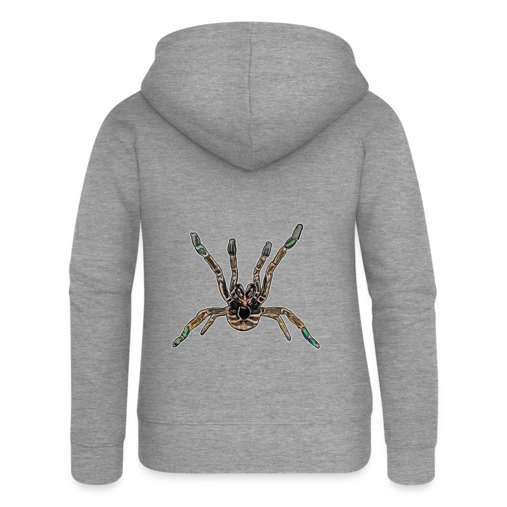 Frauen Zip-Hoodie Pterinochilus murinus tcf - Grau meliert