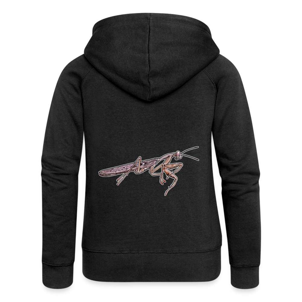 Frauen Zip-Hoodie Rhombodera kirbyi male - Schwarz