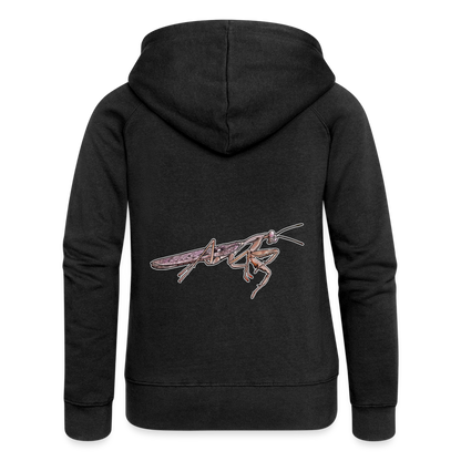 Frauen Zip-Hoodie Rhombodera kirbyi male - Schwarz