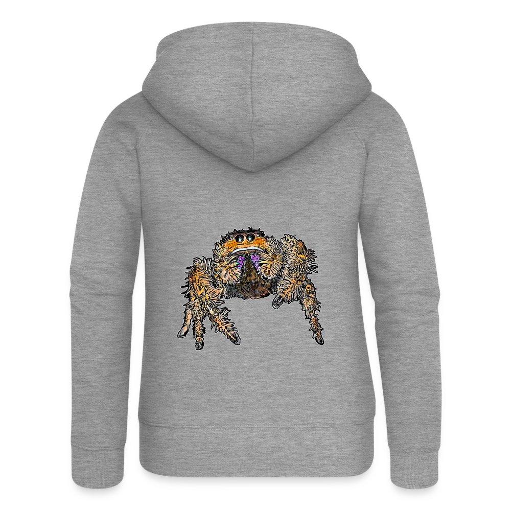 Frauen Zip-Hoodie Phidippus regius Everglades female - Grau meliert