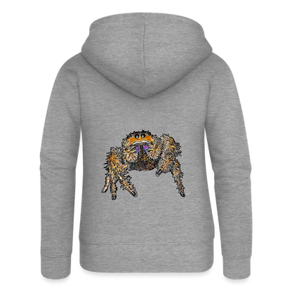 Frauen Zip-Hoodie Phidippus regius Everglades female - Grau meliert