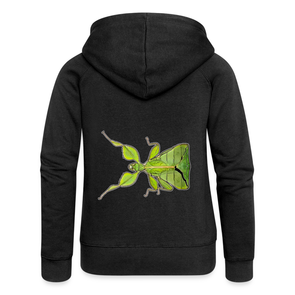 Frauen Zip-Hoodie Phyllium philippinicum female - Schwarz