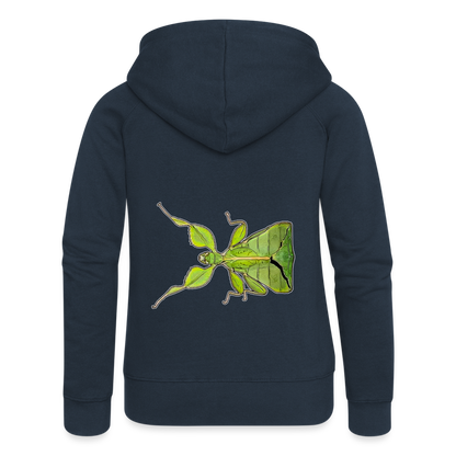 Frauen Zip-Hoodie Phyllium philippinicum female - Navy