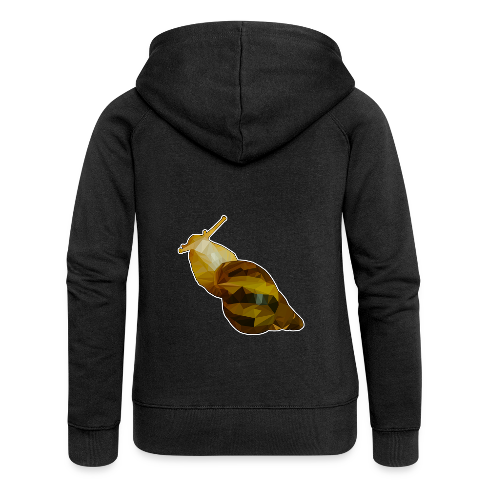 Frauen Zip-Hoodie Achatina reticulata Low Poly - Schwarz
