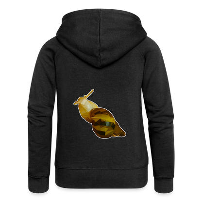 Frauen Zip-Hoodie Achatina reticulata Low Poly - Schwarz