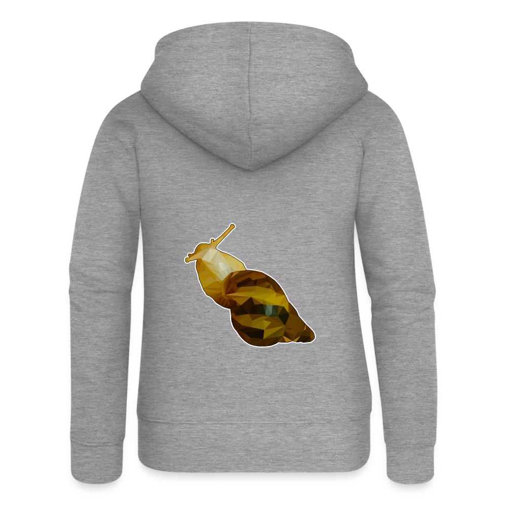 Frauen Zip-Hoodie Achatina reticulata Low Poly - Grau meliert