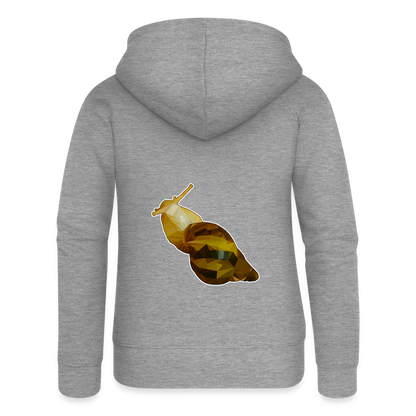 Frauen Zip-Hoodie Achatina reticulata Low Poly - Grau meliert