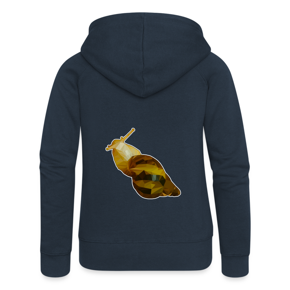 Frauen Zip-Hoodie Achatina reticulata Low Poly - Navy