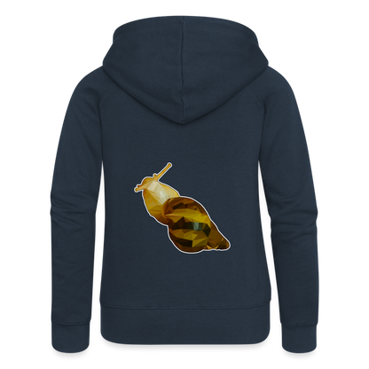 Frauen Zip-Hoodie Achatina reticulata Low Poly - Navy