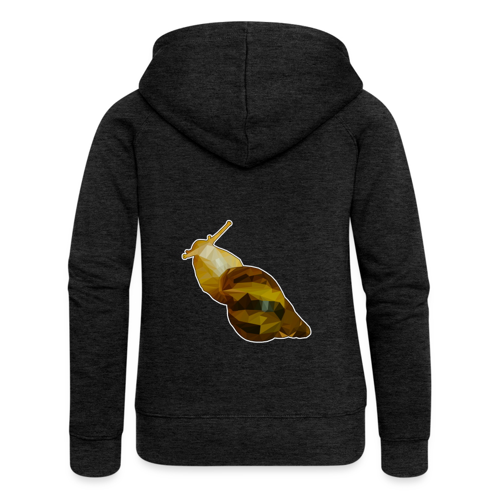 Frauen Zip-Hoodie Achatina reticulata Low Poly - Anthrazit