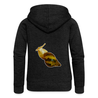 Frauen Zip-Hoodie Achatina reticulata Low Poly - Anthrazit