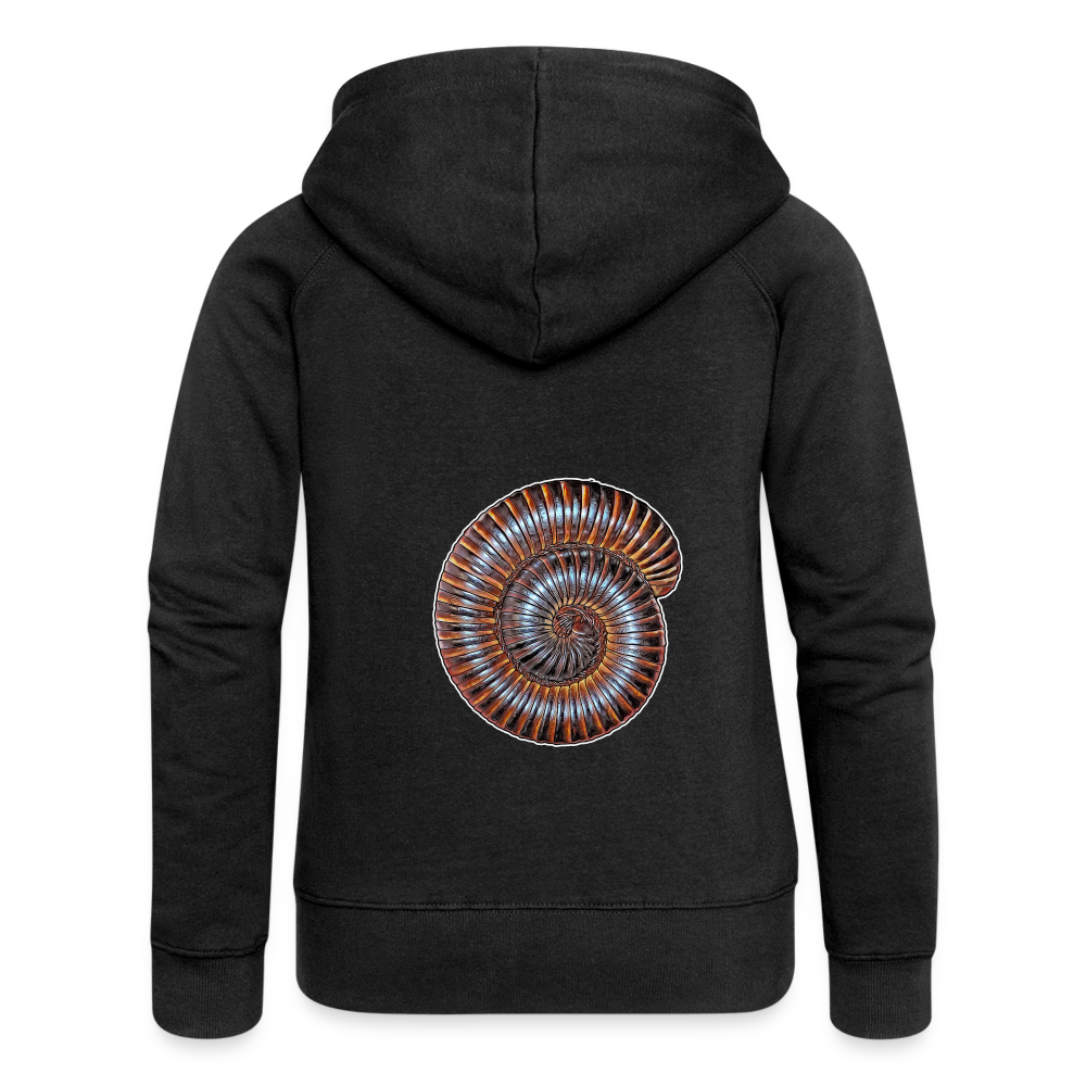 Frauen Zip-Hoodie Archispirostreptus gigas - Schwarz