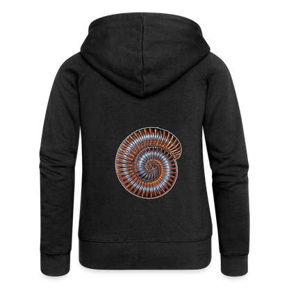 Frauen Zip-Hoodie Archispirostreptus gigas - Schwarz