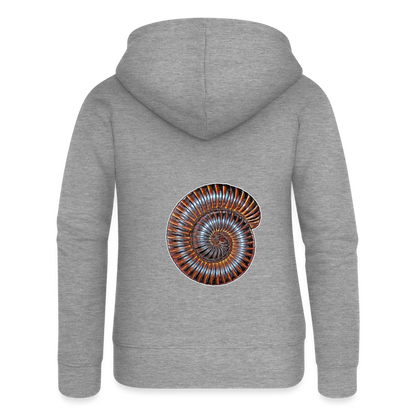 Frauen Zip-Hoodie Archispirostreptus gigas - Grau meliert