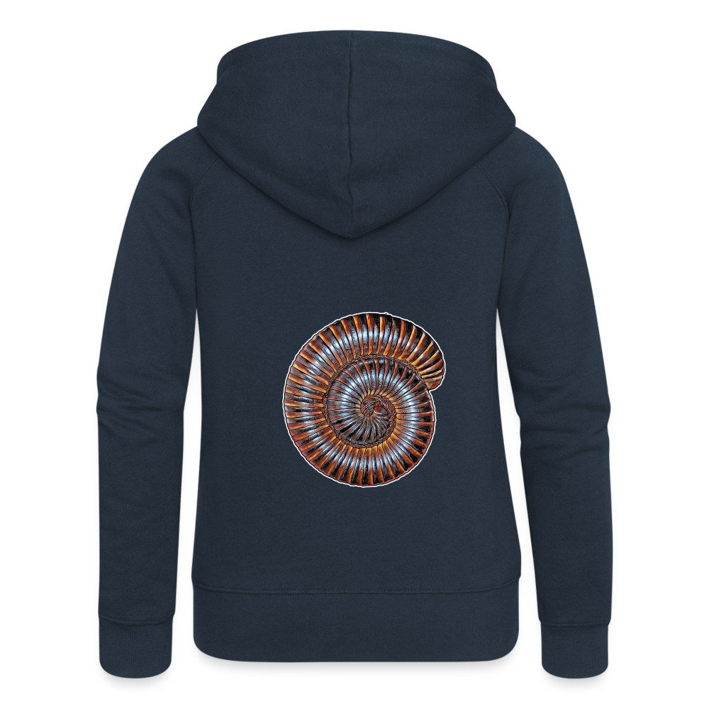 Frauen Zip-Hoodie Archispirostreptus gigas - Navy
