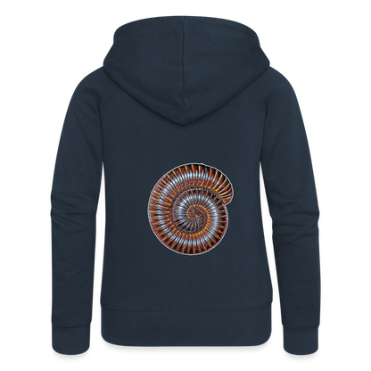 Frauen Zip-Hoodie Archispirostreptus gigas - Navy