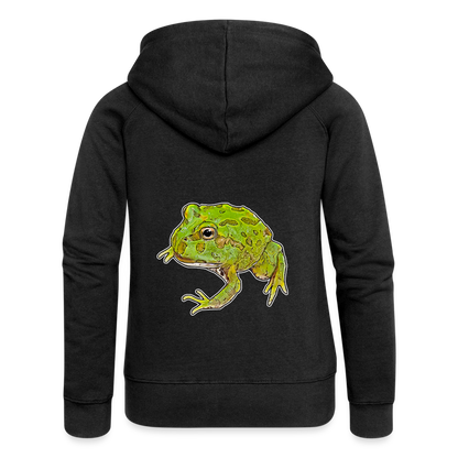 Frauen Zip-Hoodie Ceratophrys cranwelli Peppermint Blue - Schwarz