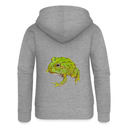 Frauen Zip-Hoodie Ceratophrys cranwelli Peppermint Blue - Grau meliert