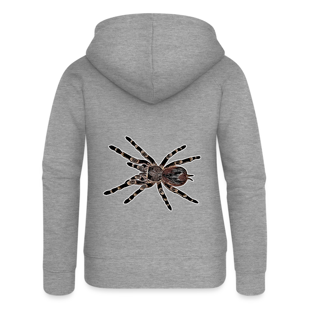 Frauen Zip-Hoodie Acanthoscurria geniculata - Grau meliert
