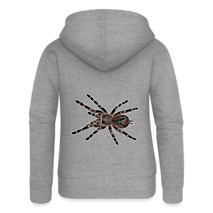 Frauen Zip-Hoodie Acanthoscurria geniculata - Grau meliert