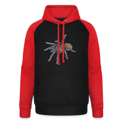 Unisex Baseball Hoodie Chromatopelma cyaneopubescens - Schwarz/Rot