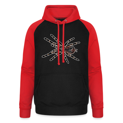 Unisex Baseball Hoodie Acanthoscurria geniculata - Schwarz/Rot