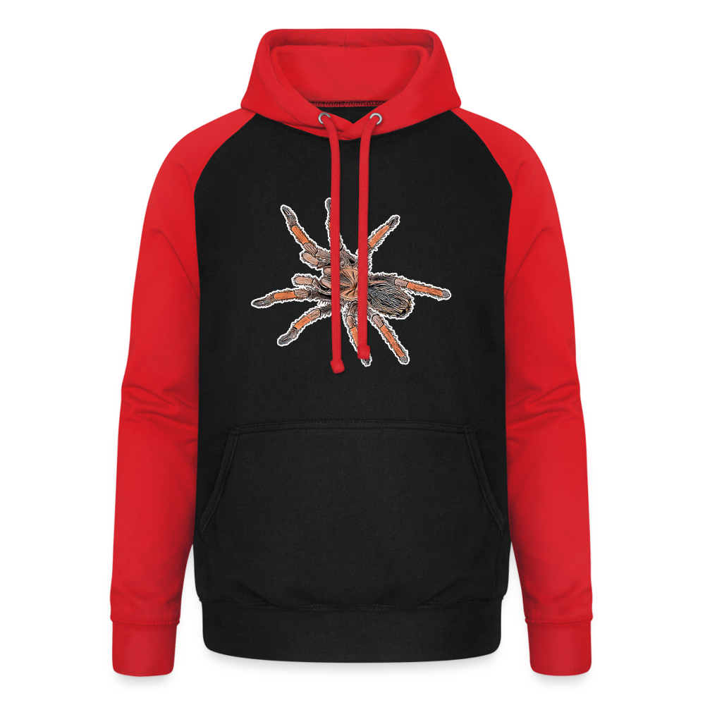 Unisex Baseball Hoodie Brachypelma emilia - Schwarz/Rot