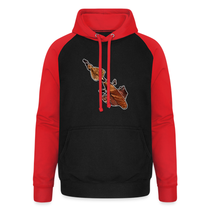 Unisex Baseball Hoodie Phyllocrania paradoxa female - Schwarz/Rot