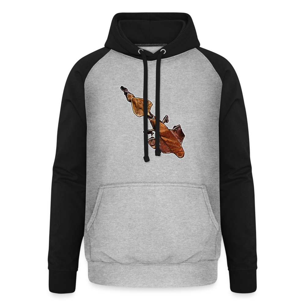 Unisex Baseball Hoodie Phyllocrania paradoxa female - Grau meliert/Schwarz