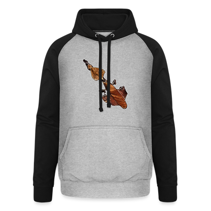 Unisex Baseball Hoodie Phyllocrania paradoxa female - Grau meliert/Schwarz